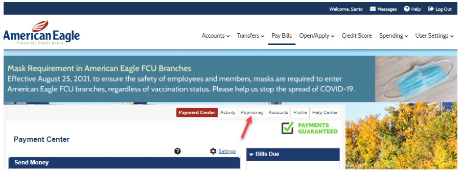 Send Money Using Popmoney | FAQ | American Eagle Financial ...